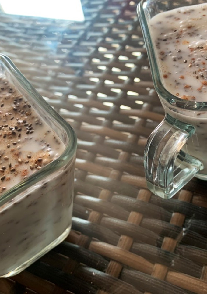 Una foto de Pudin de chía con leche de coco