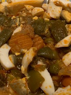 Una foto de Menestra de verduras congeladas con huevo cocido