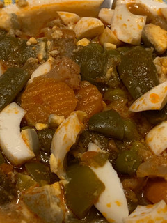 Una foto de Menestra de verduras congeladas con huevo cocido