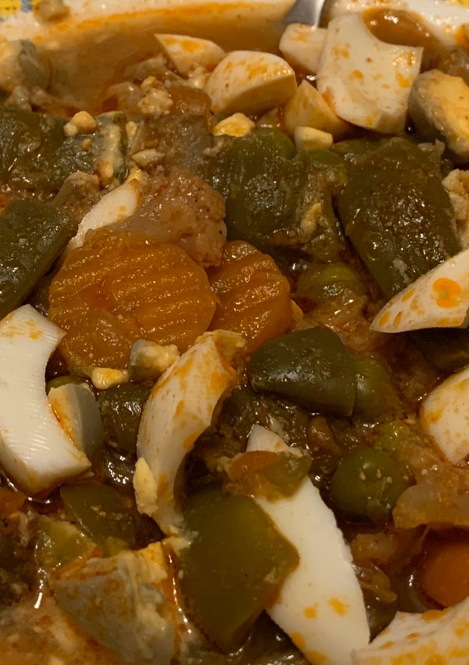 Una foto de Menestra de verduras congeladas con huevo cocido