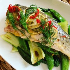 Fragrant Sea Bass ‘En Papillote’ A picture of Fragrant Sea Bass ‘En Papillote’.