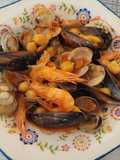 Garbanzos con mariscos de Marisa