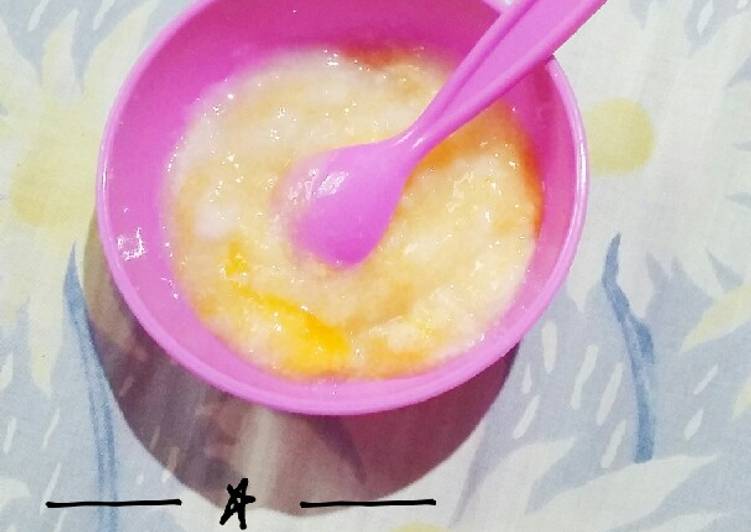 Bahan Mpasi bubur beras+wortel | Cara Buat Mpasi bubur beras+wortel Yang Enak Banget