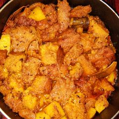 Bengali Authentic Dish Mung Daal Dhokar Dalna A picture of Bengali Authentic Dish Mung Daal Dhokar Dalna.