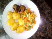 A picture of cabbage irish potato sauce