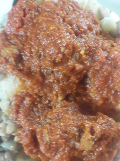 A picture of Beans, yam stew.