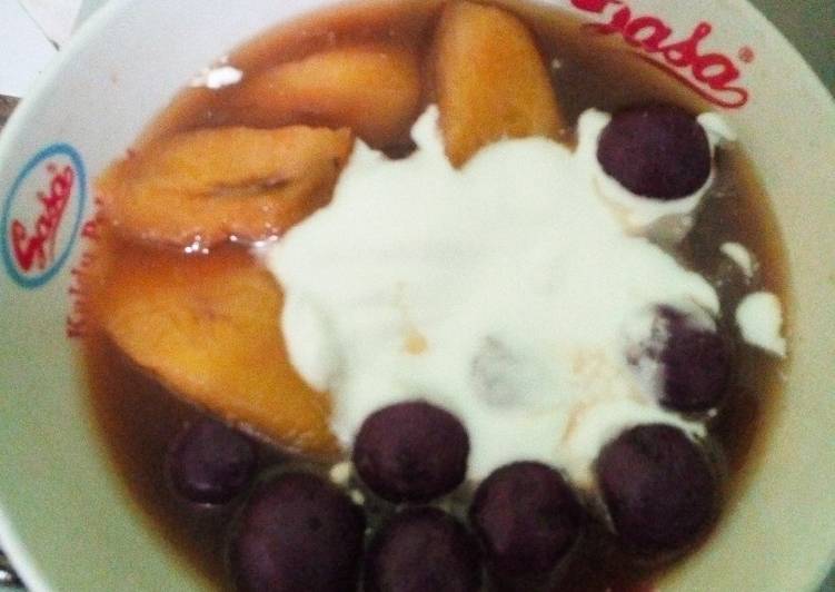 Cara Gampang Membuat Kolak canil ubi ungu+pisang nangka yang Menggugah Selera