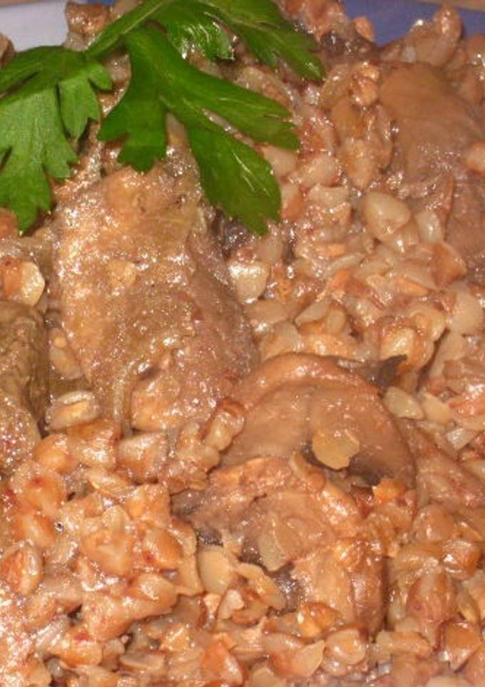 Тушкована печінка з гречкою в мультиварці 😋