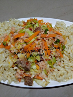 A picture of Pasta(Macaroni) with cabbage soup.