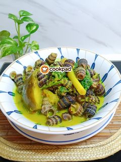 Gambar Siput Sedut Masak Lemak Cili Padi dengan Terung