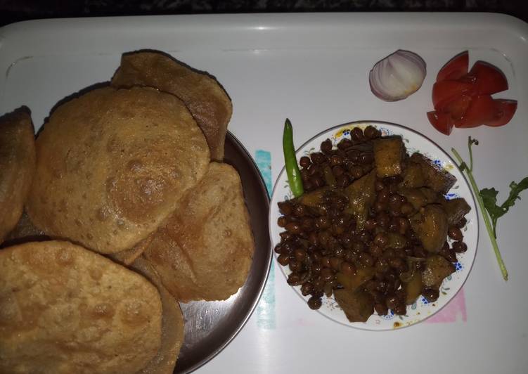 Recipe of Super Quick Homemade Aloo Chana puri