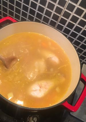 A picture of Chicken, Ginger & Turmeric Soup.