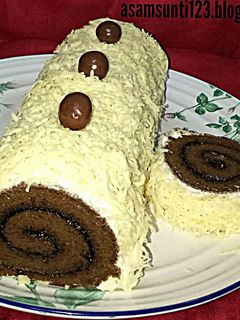Foto resep Bolu Gulung Coklat Keju / Choco Cheese Sponge Roll Cake