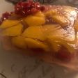 Gelatina con frambuesa y mango