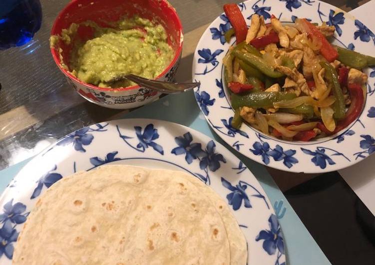 Fajitas con guacamole