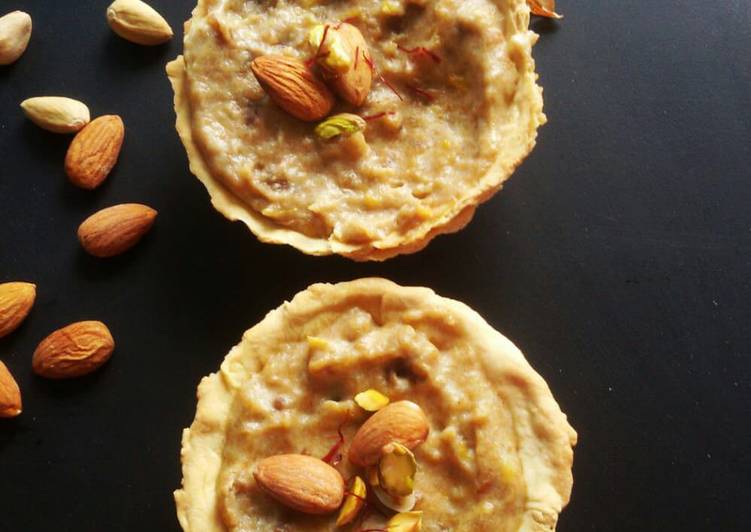 How to Prepare Perfect Bread and mango kheer tart