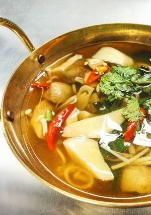 A picture of Vegan Mushroom Tomyum.