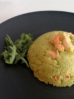 Foto di Cous cous con pesto di rucola e gamberetti
