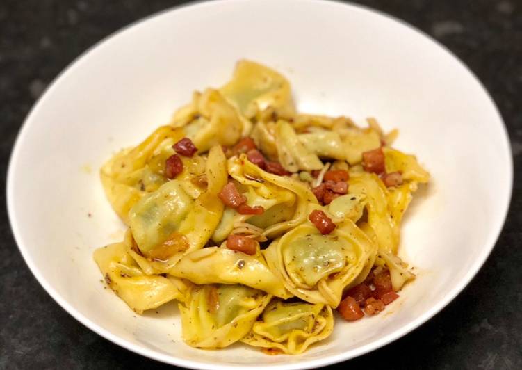 Tortellini with sage & pancetta butter