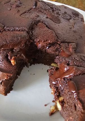 Una foto de Brownie Chocolate y plátano en Air fryer