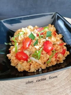 Una foto de Ceviche de lentejas rojas