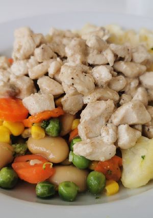 Zöldséges borsos tokány csirkemellből recept fotója