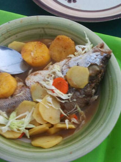 A picture of Potato and Plantain fish Pepper soup.