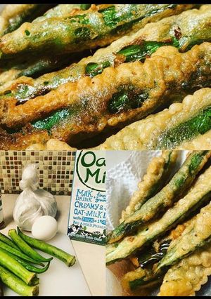 A picture of Okra Fries! Vegetarian.