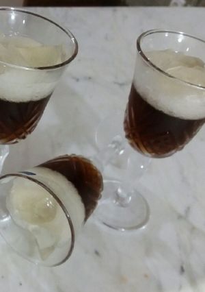 عکسی از دستور ژله شکل نوشابه با کف و یخ