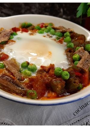 Una foto de Huevos a la flamenca