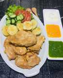 Filetes de pollo anticuchado con Papas Doradas!