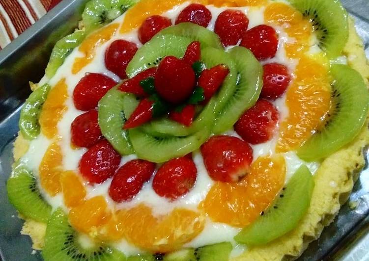 Bagaimana Membuat Pie Buah Jumbo (anti gagal) Fresh fruit yang Menggugah Selera