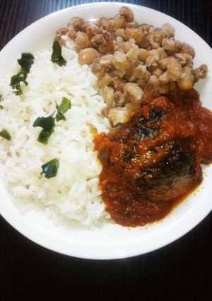 A picture of Rice and beans.