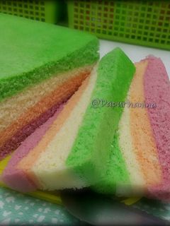 Foto resep Bolu Kukus Rainbow Empuk Lembut Mudah