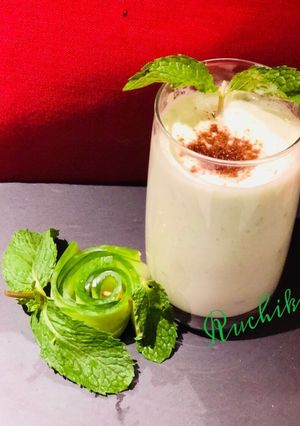 A picture of Cucumber Mint Lassi.