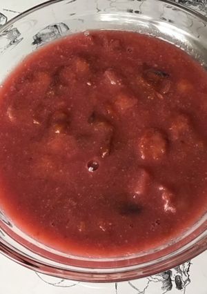 Une photo de Compote prunes poires au lait de coco