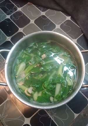 Hình của món Canh cải thìa nấu tôm khô, giừng.