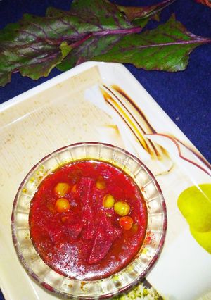 A picture of Beetroot peas kurma.