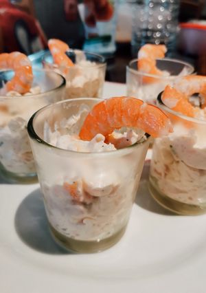Une photo de Verrines mascarpone et saumon