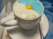 Una foto de crema de cafe
