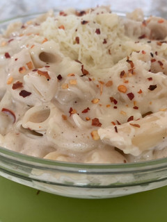 A picture of White sauce Macaroni.