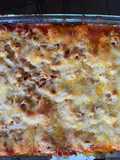 Lasaña de carne y espinaca