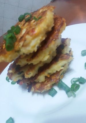 Una foto de Súper torrejas de arroz y verduras. 😍