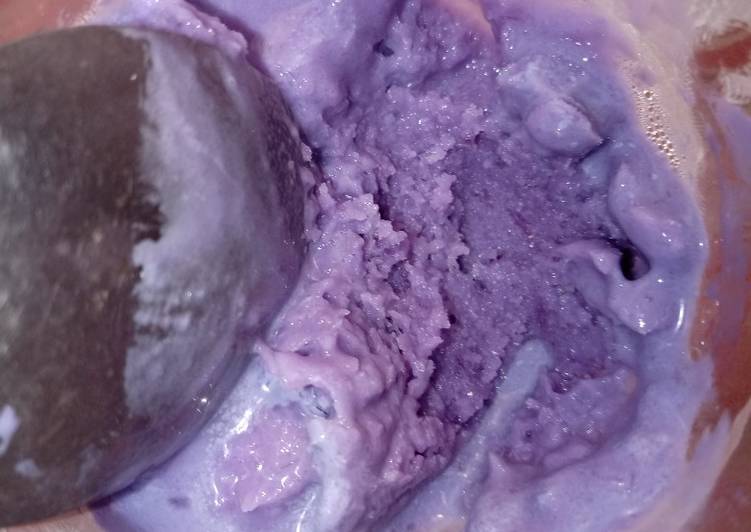 Cara Gampang Menyiapkan Ice cream ubi ungu / taro, Sempurna