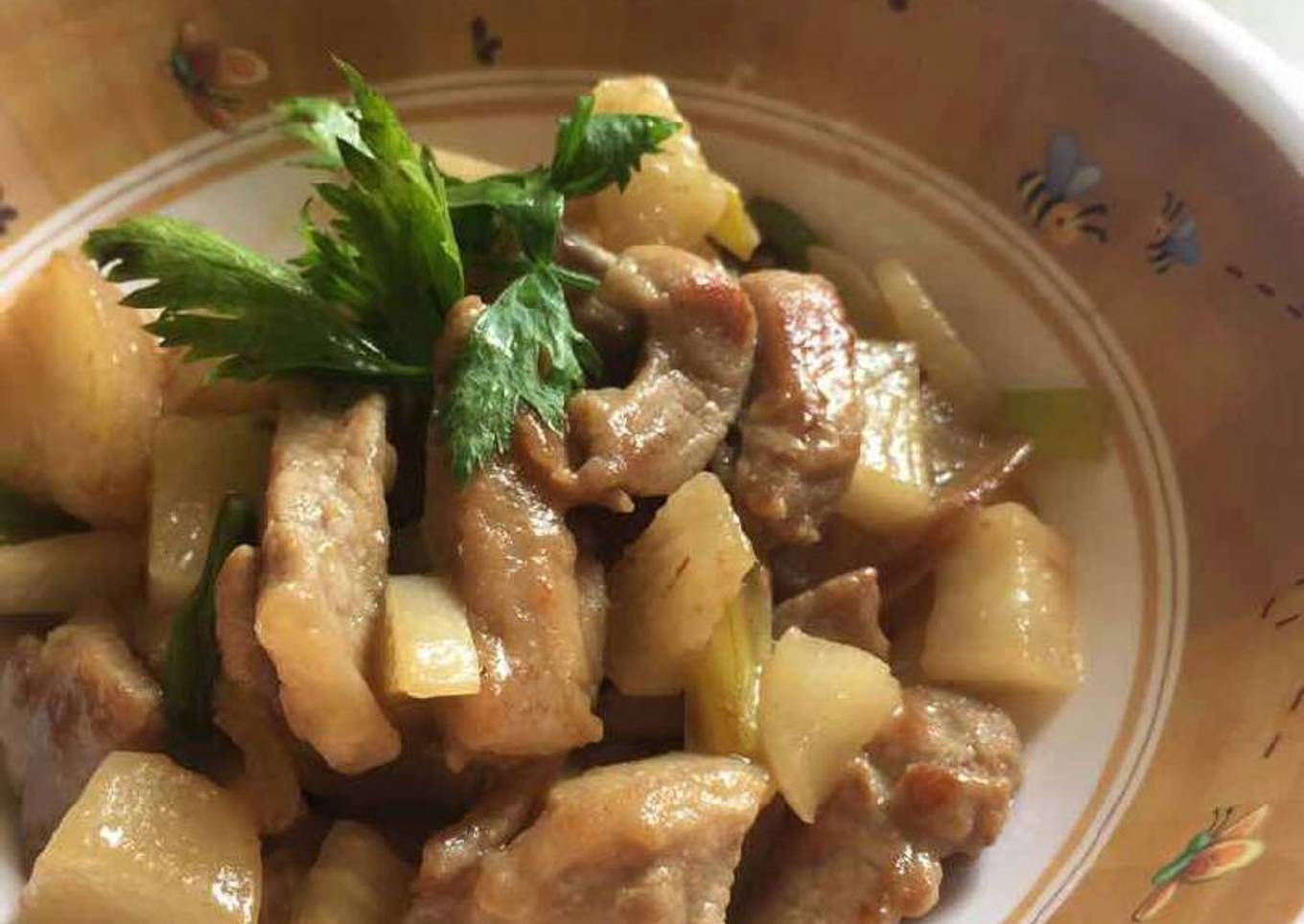 1. Tumis babi lobak (No MSG)