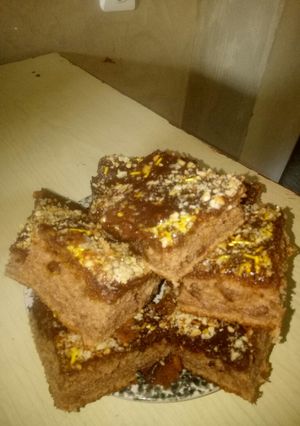 صورة لوصفة بسبوسة بذوق الكراميل والقهوة