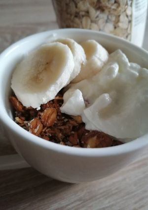 A picture of Microwave Granola in mug.