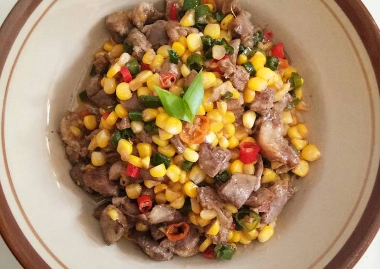 Langkah Mudah untuk mengolah 04 Jagung manis ati ampela dengan saos tiram yang praktis