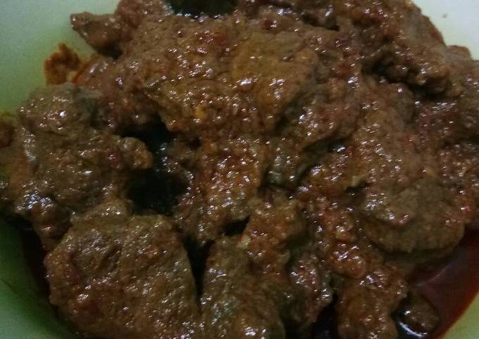 Rendang daging pedesss bumbu jadi