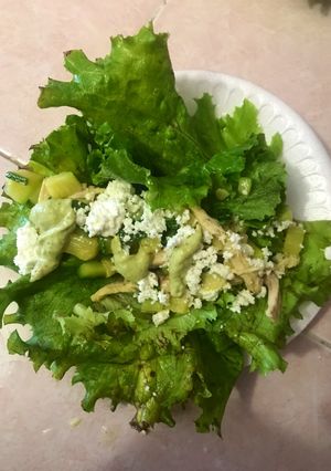 Una foto de Tacos de calabaza con pechuga versión fit
